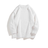 Autumn Solid Color Faux Mink Knit Sweater - MRC STOREsweaterMRC STOREWhite long - sleeve shirt on a white background with text at the bottom.MRC STORECJYD259345405EVB094 Black3XL