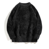 Autumn Solid Color Faux Mink Knit Sweater - MRC STOREsweaterMRC STOREDark gray sweater with white lining on a white backgroundMRC STORECJYD259345405EVB094 Black3XL