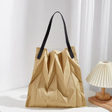 Pleated Shoulder Lightweight Bucket Bag My Store  20.71