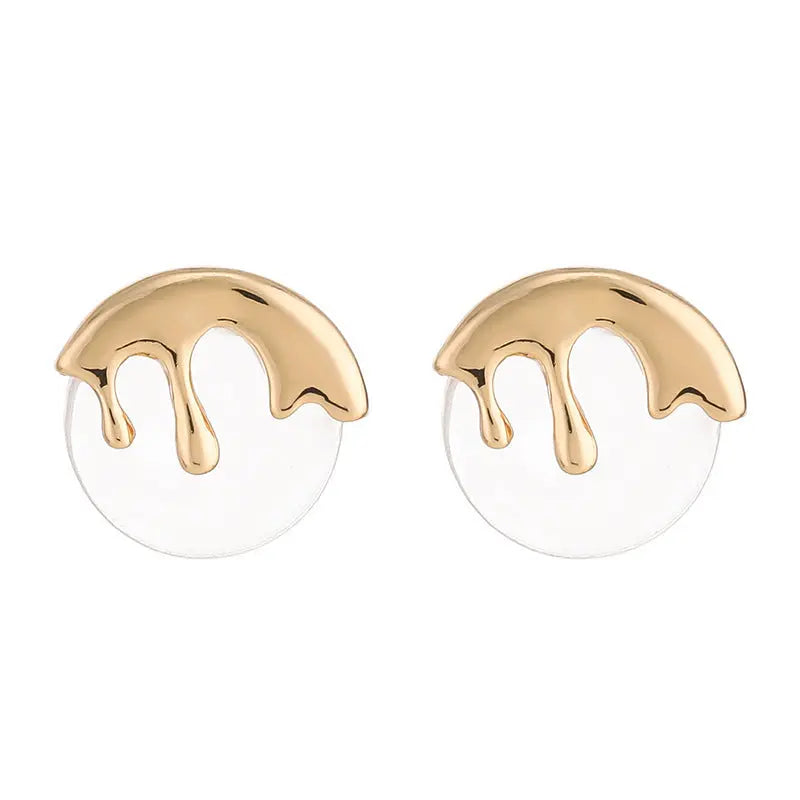 Irregular Liquid Metal Stud Earrings My Store 