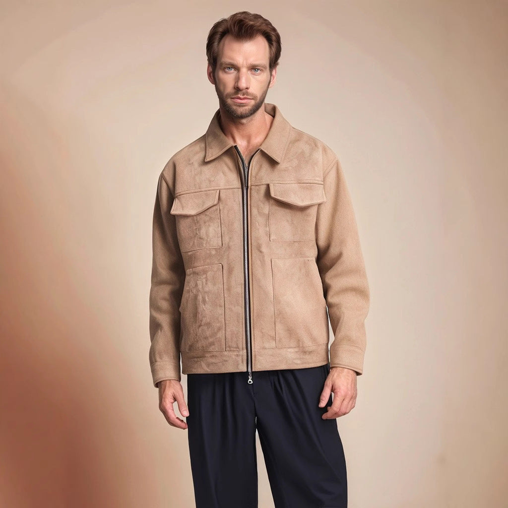 Men’s Fur Zipper Big Pocket Jacket Coat – Warm Winter Streetwear My Store 
