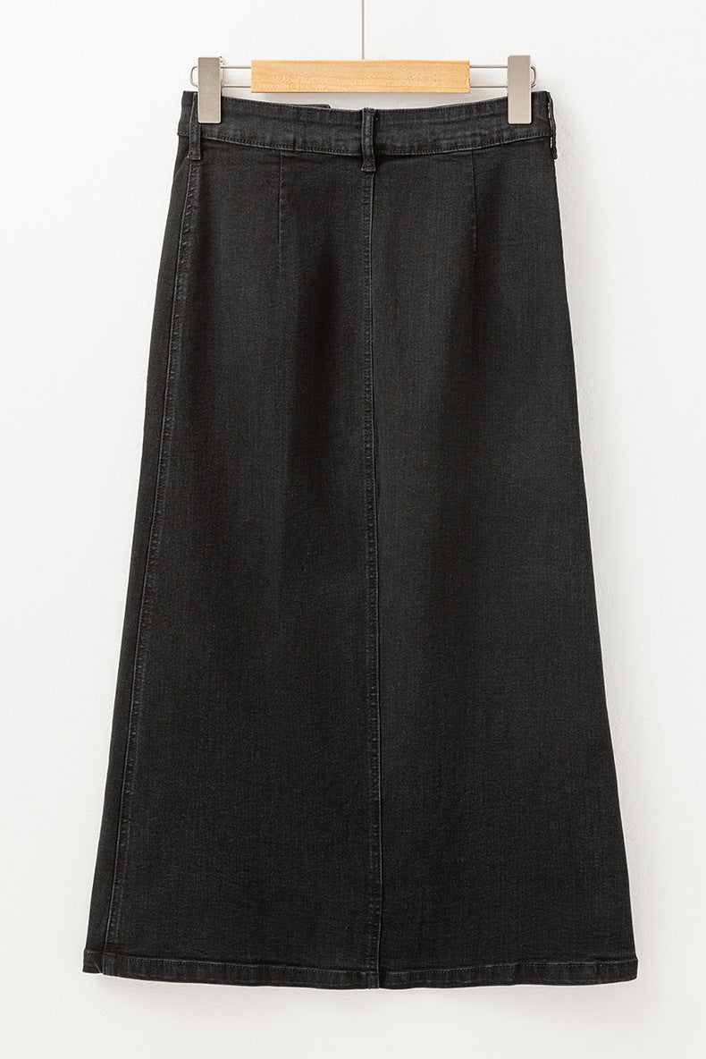 Women’s Midi Dress - Button Slit Denim Style My Store 