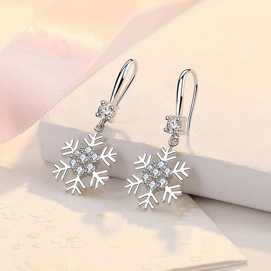 Elegant Snowflake Rhinestone Earrings – Perfect Christmas Jewelry for Women My Store 