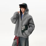 Men’s Contrast Zipper Hooded Cardigan My Store  42.00