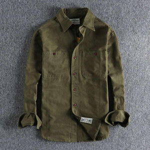 Back Embroidered Striped Long - Sleeved Shirt - MRC STORETopMy StoreBack Embroidered Striped Long - Sleeved Shirt - MRC STOREMRC STORECJDS190612610JQArmy Green2XL