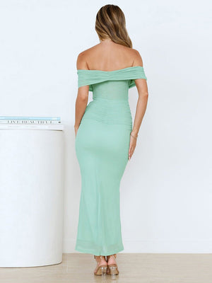 Backless Dress - Off - Shoulder Sheath - MRC STOREDressMy StoreWomen’s Backless Dress - Off - Shoulder Sheath My Store MRC STORECJLY235222103CXLight GreenL