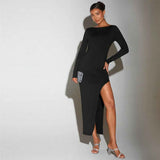 Backless High - Waist Knitted Midi Socialite Dress - MRC STOREDressMRC STOREBackless High - Waist Knitted Midi Socialite DressMRC STORECJLY262484603CXBlackL