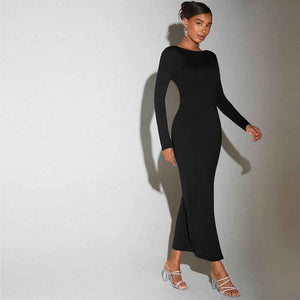 Backless High - Waist Knitted Midi Socialite Dress - MRC STOREDressMRC STOREBackless High - Waist Knitted Midi Socialite DressMRC STORECJLY262484603CXBlackL