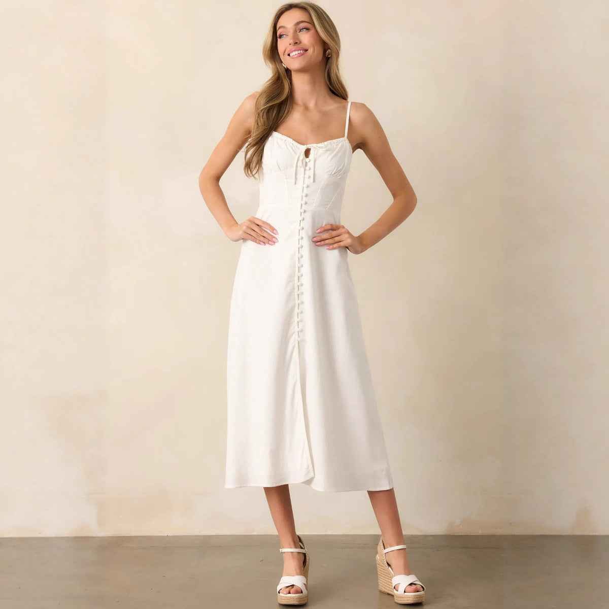 Backless Strappy Slim - Fit Midi Dress - MRC STOREDressMRC STOREBackless Strappy Slim - Fit Midi DressMRC STORECJLY262157903CXWhiteL