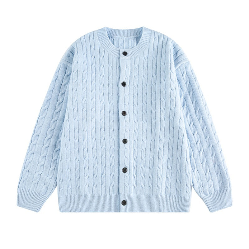 Unisex Twisted Solid Color Sweater Cardigan MRC STORE  82.99