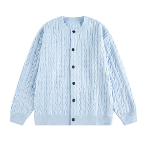 Unisex Twisted Solid Color Sweater Cardigan MRC STORE  82.99