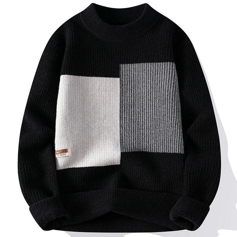 Men's Contrast Panel Knit Sweater – Perfect for Autumn and Winter My Store  23.77