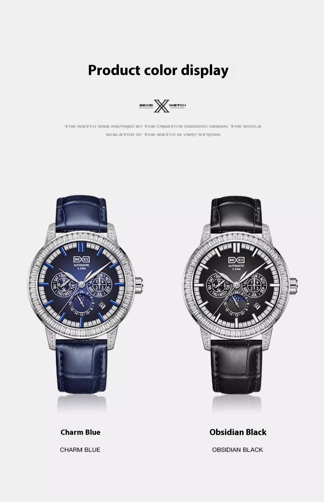 Bexei 9157 Luxury Men’s Watch – Blue Crystal Bezel, 5ATM Waterproof - MRC STOREAccessoriesMy StoreBEXEI 9157 Luxury Men's Watch – Blue Crystal Bezel, 46 Zircons, 5ATM Waterproof - MRC STOREMRC STORECJJX228254501AZBlue