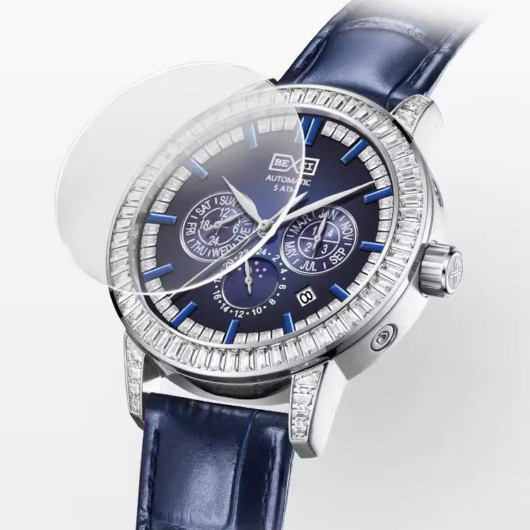 Bexei 9157 Luxury Men’s Watch – Blue Crystal Bezel, 5ATM Waterproof - MRC STOREAccessoriesMy StoreBEXEI 9157 Luxury Men's Watch – Blue Crystal Bezel, 46 Zircons, 5ATM Waterproof - MRC STOREMRC STORECJJX228254501AZBlue