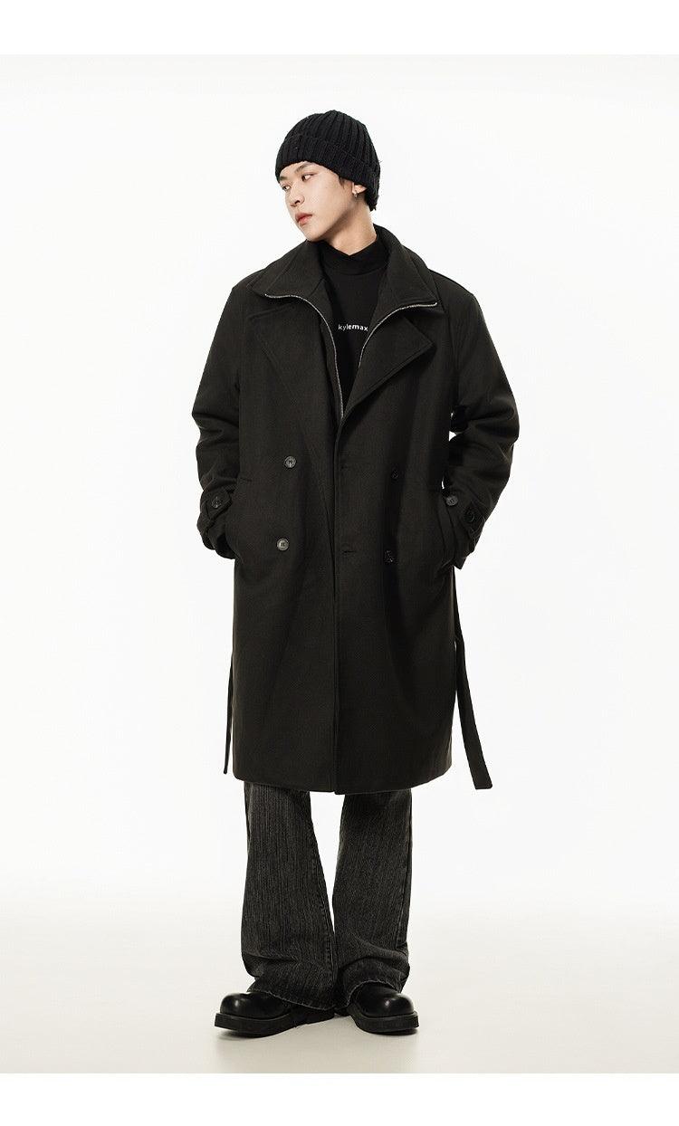 Double Breasted Men's Over-the-Knee Trench Coat – High-Grade Elegance My Store