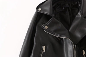 Black PU Leather Zip Jacket – Long Sleeve - MRC STOREJacketsMy StoreWomen's Black PU Leather Zip Jacket – Stylish Acrylic Long - Sleeve Outerwear - MRC STOREMRC STORECJYD229210205EVBlack2XL