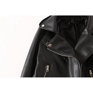 Black PU Leather Zip Jacket – Long Sleeve - MRC STOREJacketsMy StoreWomen's Black PU Leather Zip Jacket – Stylish Acrylic Long - Sleeve Outerwear - MRC STOREMRC STORECJYD229210205EVBlack2XL