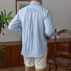 Breathable Seersucker Striped Long Sleeved Shirt - MRC STORETopMy StoreBreathable Seersucker Striped Long Sleeved Shirt - MRC STOREMRC STORECJTW177628904DWBlue2XL