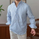 Breathable Seersucker Striped Long Sleeved Shirt - MRC STORETopMy StoreBreathable Seersucker Striped Long Sleeved Shirt - MRC STOREMRC STORECJTW177628904DWBlue2XL