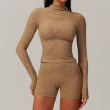 Bronzing Yoga Long Sleeve Top – Activewear - MRC STOREyoga clothesMy StoreBronzing Yoga Top Long sleeved Top – Stylish Activewear for Fitness and Beyond - MRC STOREMRC STORECJDK222532215OLCaramel MochaL