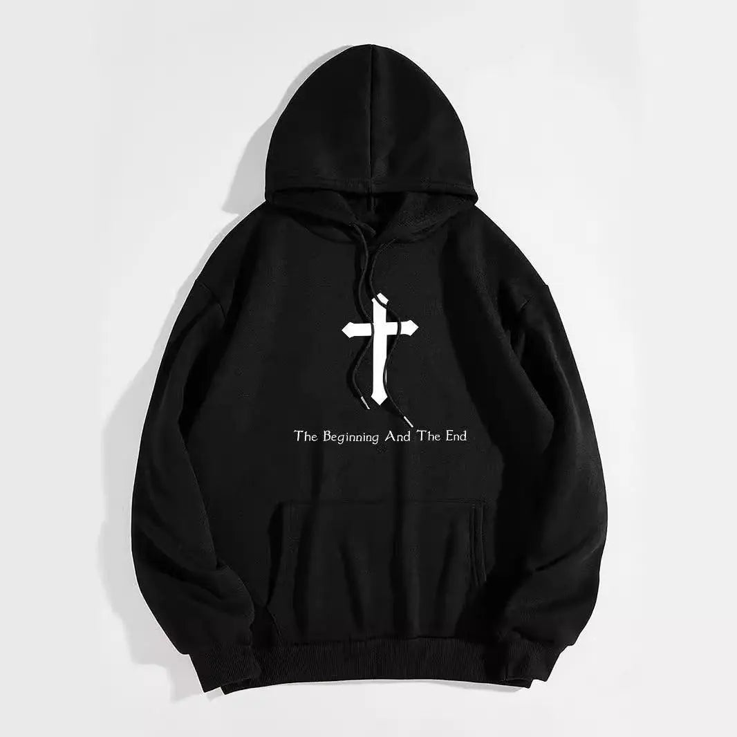 Brushed Lettered Jesus Print Hoodie - MRC STORETopMy StoreBrushed Lettered Jesus Print Hoodie My StoreMRC STORECJWY204180422VEBeige Brown3XL