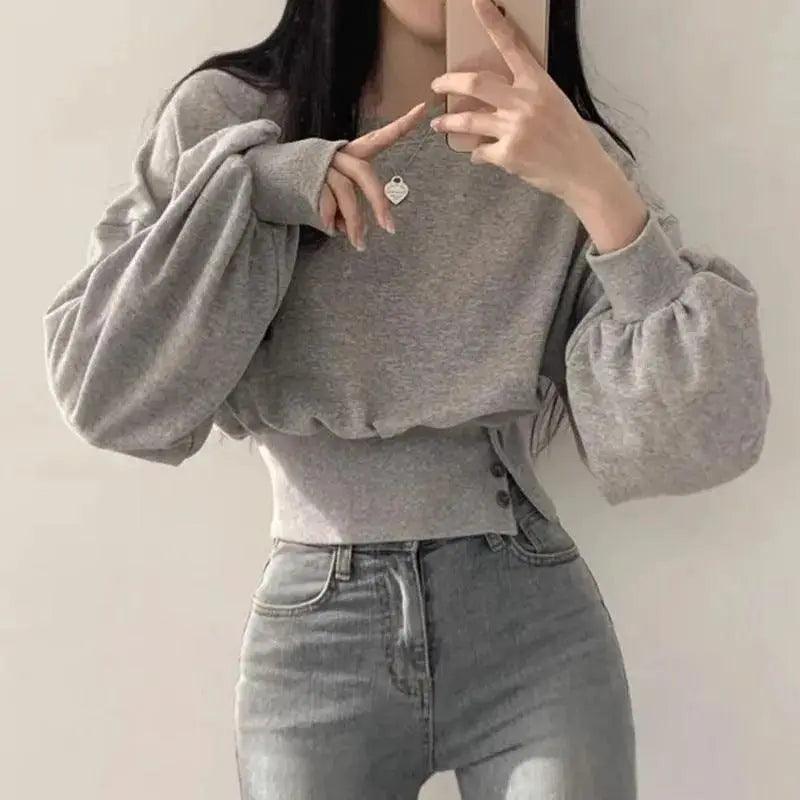 Buttoned Slim - Fit Short Sweater - MRC STORETopMy StoreButtoned Slim - Fit Short Sweater - MRC STOREMRC STORECJWY199524602BYDark GrayFree Size