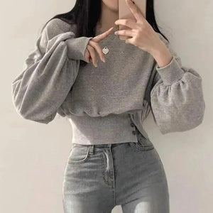 Buttoned Slim - Fit Short Sweater - MRC STORETopMy StoreButtoned Slim - Fit Short Sweater - MRC STOREMRC STORECJWY199524602BYDark GrayFree Size