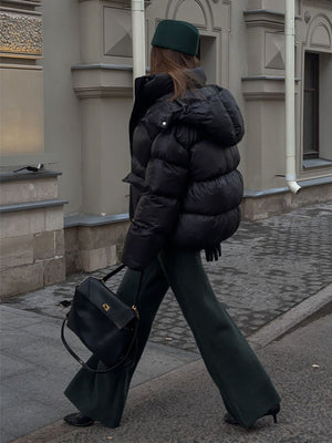 Warm Cotton-Padded Hooded Overcoat MRC STORE 