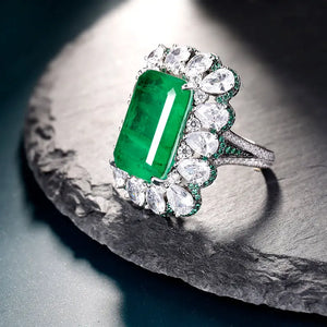 Frosty Sterling Silver Emerald Ring My Store 