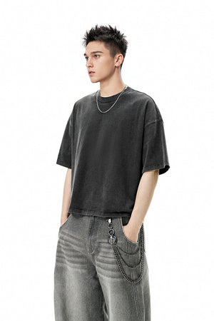 Men's Cotton Washed-out Vintage Trendy Brand T-shirt My Store 