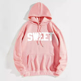 Letter Print Kangaroo Hoodie My Store  23.56