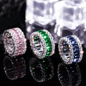 Fire Color 925 Sterling Silver Diamond Ring My Store 