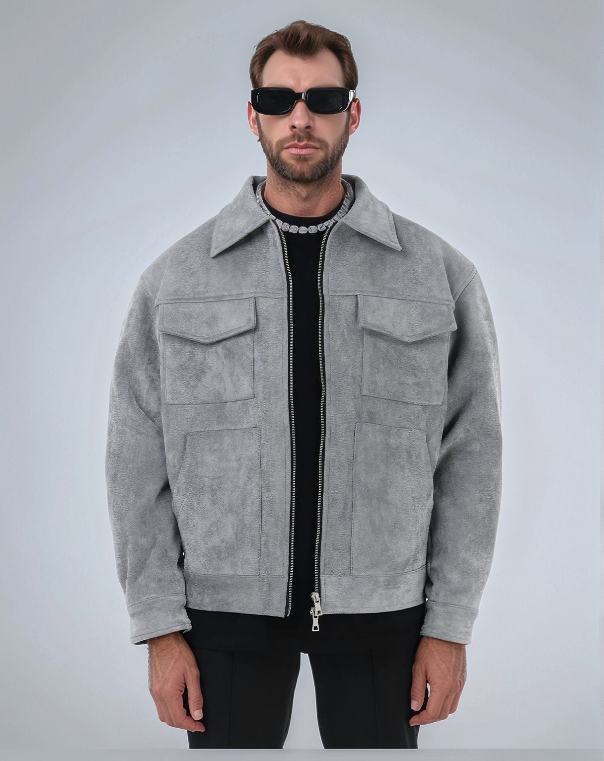 Men’s Fur Zipper Big Pocket Jacket Coat – Warm Winter Streetwear My Store  72.00