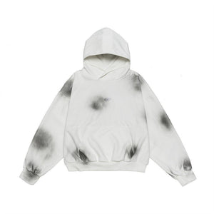 Splash-Ink Spray Paint Loose Hooded Pullover Sweater - Street Fashion for Youth in Pink, White, & Black My Store  38.59