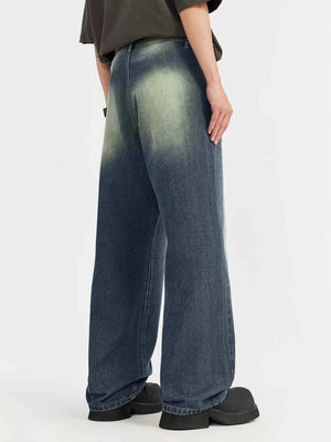 Men's Vintage Wash Wide Leg Jeans