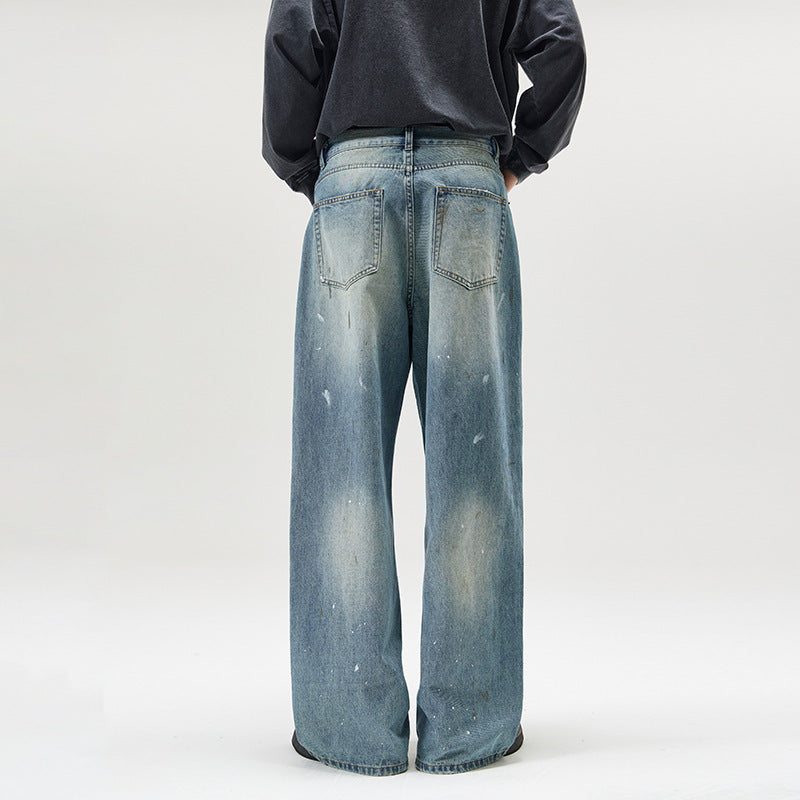 Men’s Loose Jeans - Splash-Ink Washed Style My Store 