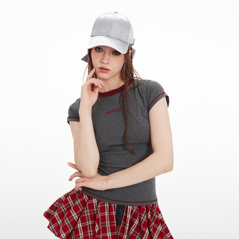Women’s Embroidered Round Neck Tee My Store 