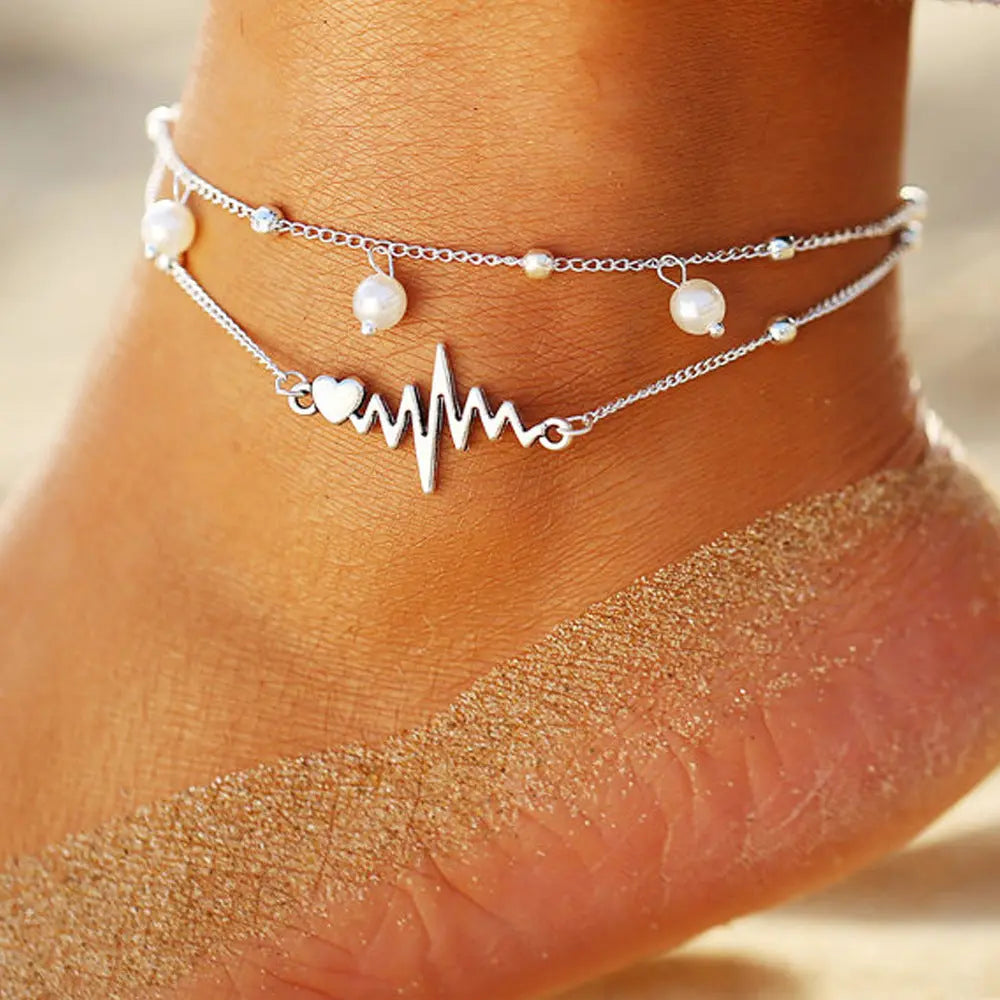 Double Layer Pearl Anklet My Store  8.63