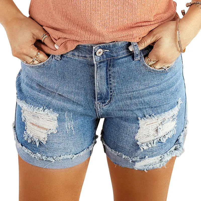 Washed & Frayed Casual Shorts My Store  27.64