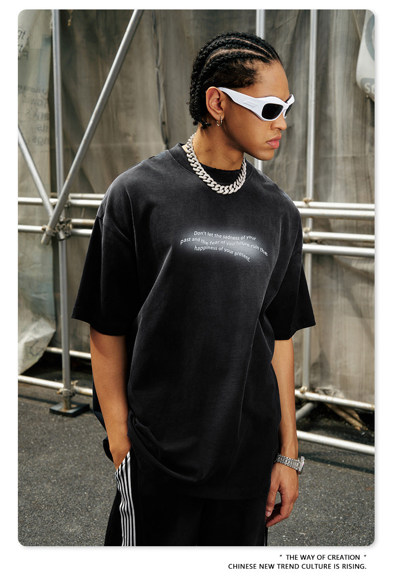 Men’s Retro T-Shirt - Washed Oversized Loose My Store 