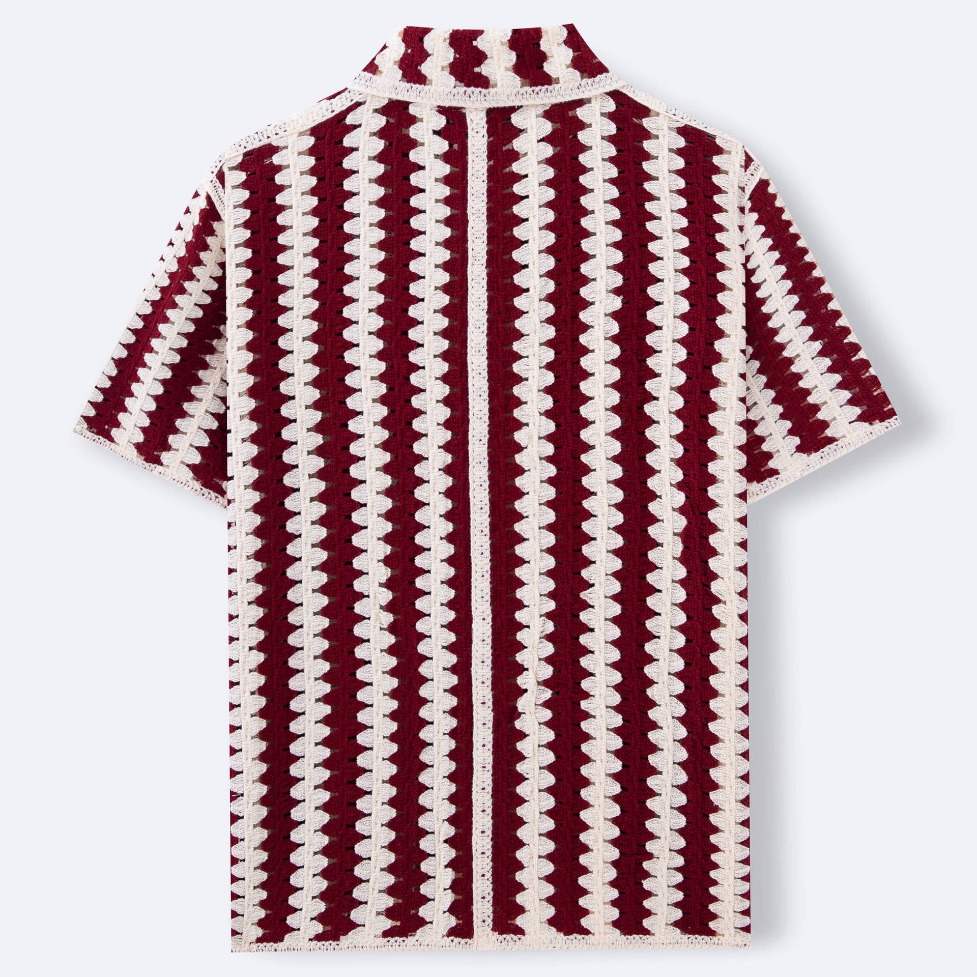Men’s Knitwear Shirt - Vintage Stripe Hollow My Store 
