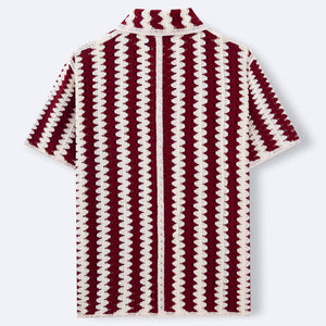 Men’s Knitwear Shirt - Vintage Stripe Hollow My Store 