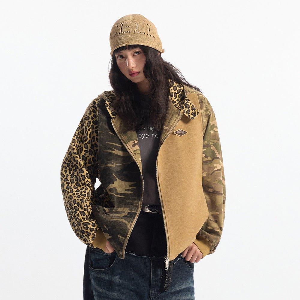 Camouflage Hooded Denim Jacket – Patchwork - MRC STORESweaters & HoodiesMRC STORECamouflage Hooded Denim Jacket - Stylish and Bold Contrast Patchwork - MRC STOREMRC STORECJXZ226525802BYKhakiL