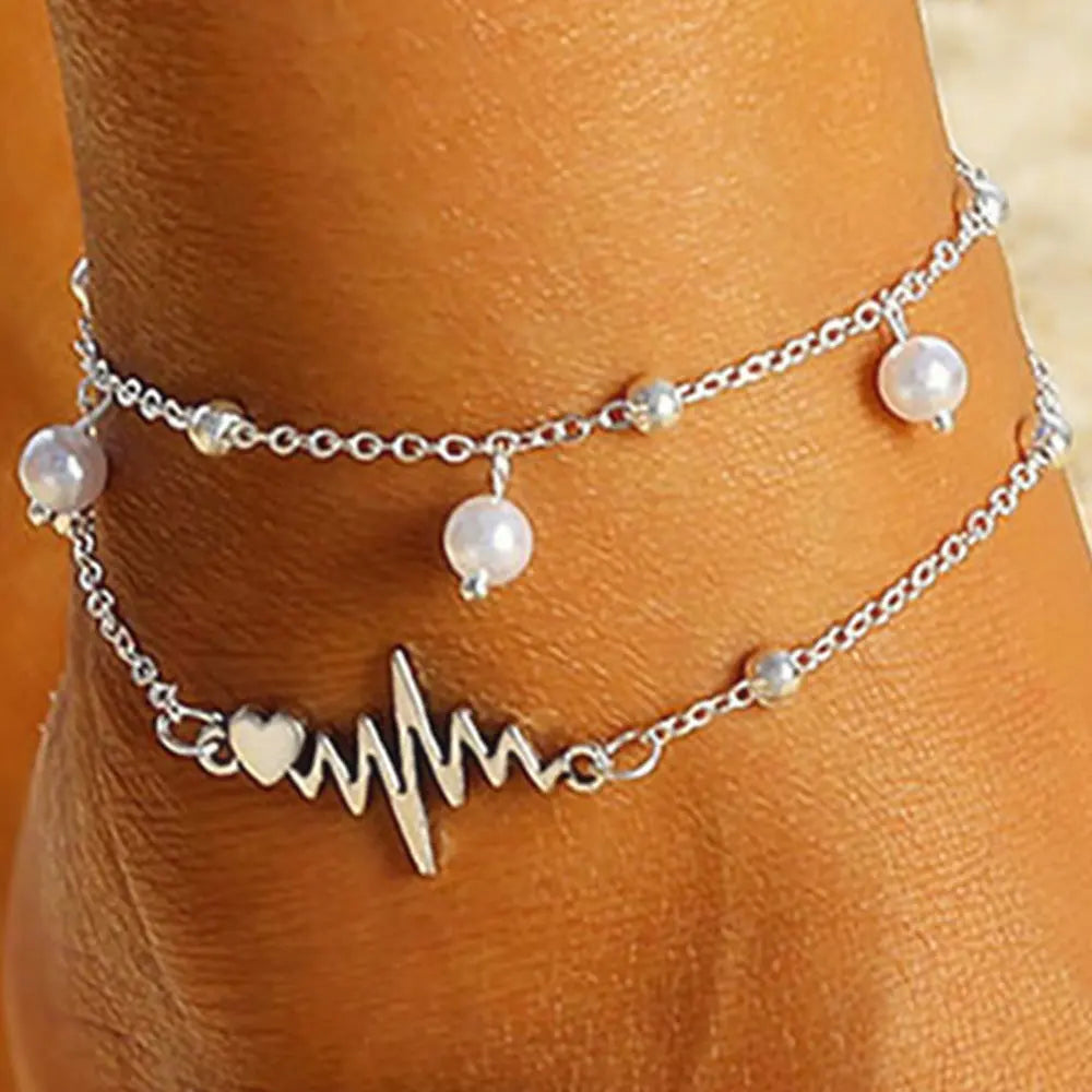 Double Layer Pearl Anklet My Store 