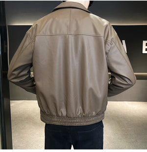 Men's Retro Leather Motorcycle Coat MRC Store 