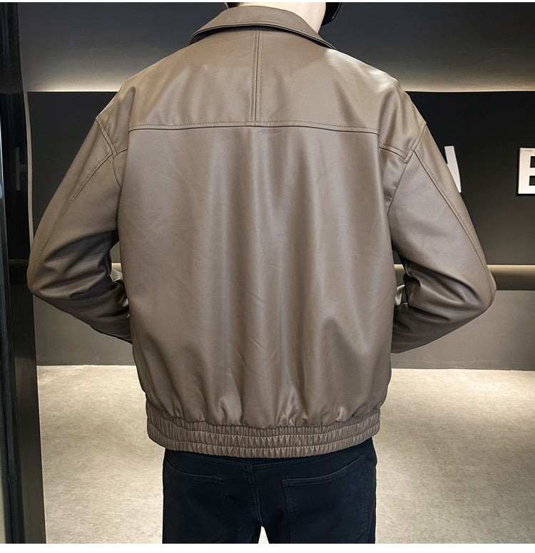 Men's Retro Leather Motorcycle Coat MRC Store 