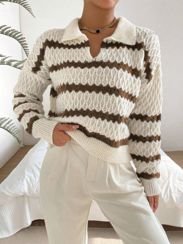 Classic Striped Loose Casual Sweater MRC STORE  40.00