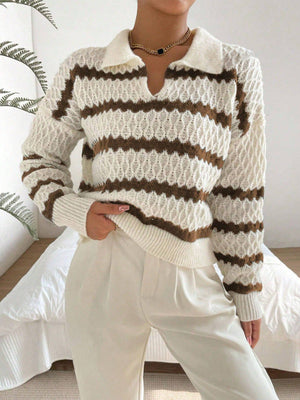 Classic Striped Loose Casual Sweater MRC STORE  40.00