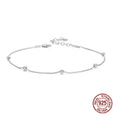 S925 Sterling Silver Snake Bone Anklet – Glossy Thin Anklet for Women - MRC STORE