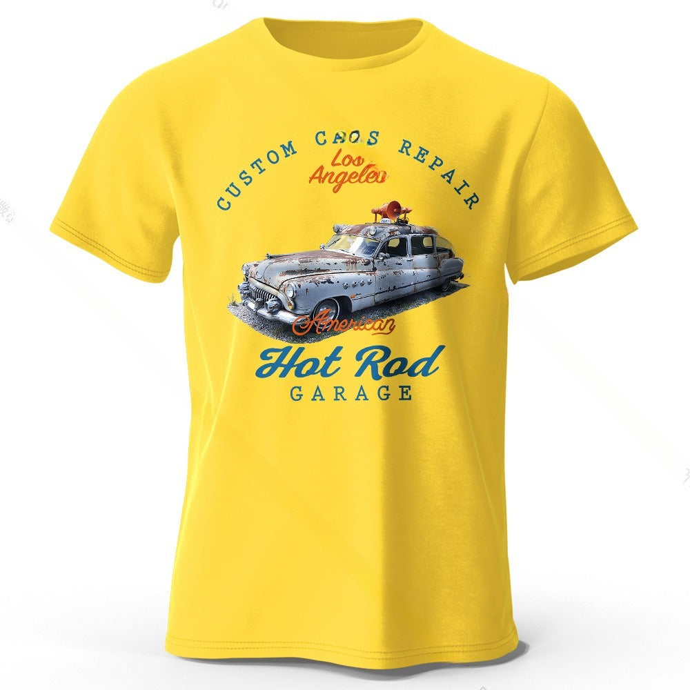 Unisex Car Club T-Shirt - Patch Print Casual My Store  22.24